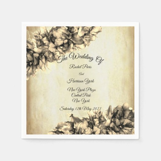 Moderne Abstracte Elegant Haze bruiloft Servet (Voorkant)