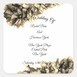 Moderne Abstracte Elegant Haze bruiloft Vierkante Sticker
