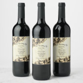 Moderne Abstracte Elegant Haze bruiloft Wijn Etiket (Flessen)