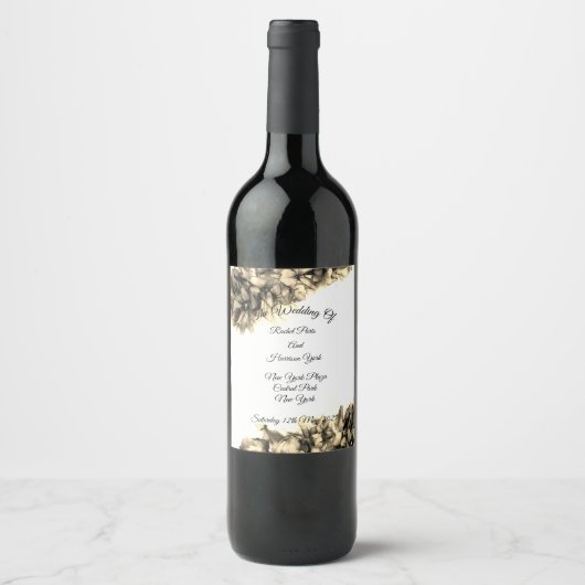 Moderne Abstracte Elegant Haze bruiloft Wijn Etiket (Voorkant)