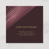 Moderne abstracte, elegante boutique manager vierkante visitekaartje (Achterkant)