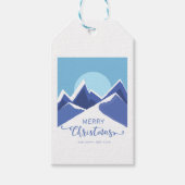 Moderne Abstracte Elegante Kerstbesneeuwde Berg Cadeaulabel (Voorkant)