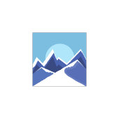 Moderne Abstracte Elegante Kerstbesneeuwde Berg Cadeaulabel