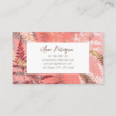 Moderne Abstracte elegante koraalroze vlinderolie Visitekaartje (Achterkant)