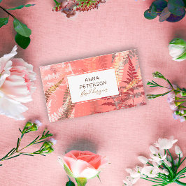 Moderne Abstracte elegante koraalroze vlinderolie Visitekaartje