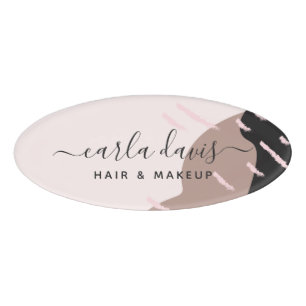 Moderne Abstracte Elegante Roze Roze Make-up Artie Naambadge