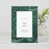 Moderne Abstracte Emerald Green Agaat bruiloft Save The Date (Staand voorkant)