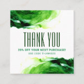Moderne Abstracte Emerald Groene Borstelslag Trend Kortingskaartje (Voorkant)