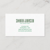 Moderne Abstracte Emerald Groene Borstelslag Trend Visitekaartje (Achterkant)