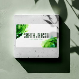 Moderne Abstracte Emerald Groene Borstelslag Trend Visitekaartje