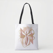 Moderne Abstracte Empower Vrouwelijke Goud & Blush Tote Bag (Voorkant)