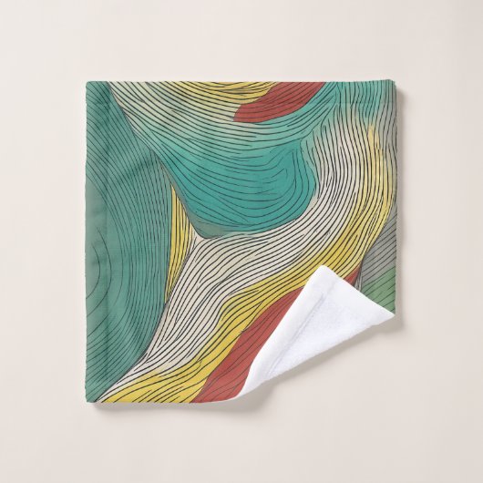 Moderne, abstracte en dynamische kleurlijnen bad handdoek (Wasdoekje)