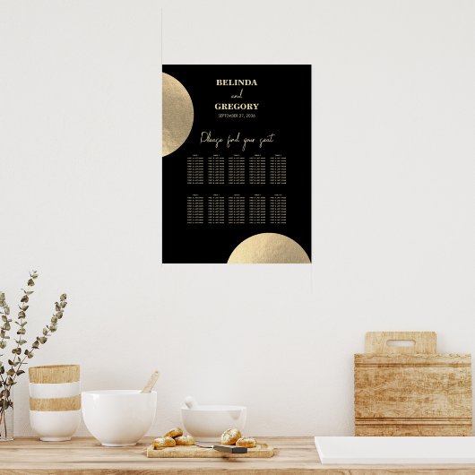 Moderne Abstracte en zwarte bruiloft Poster (Keuken)