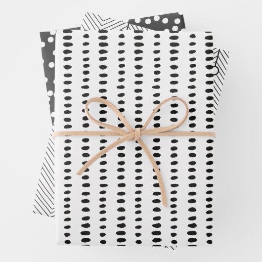 Moderne Abstracte en zwarte patronen Inpakpapier Vel (In situ)