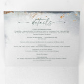 Moderne Abstracte Eucalyptus Green Budget Huwelijk Drieluik Uitnodiging (Binnenzijde eerst)