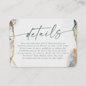 Moderne Abstracte Eucalyptus Green Wedding Details Informatiekaartje (Voorkant)