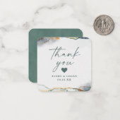 Moderne Abstracte Eucalyptus Groene bruiloft Dank Notitiekaartje (Voorkant / Achterkant in situ)