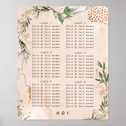 Moderne Abstracte eucalyptus-wedloop Poster (Voorkant)