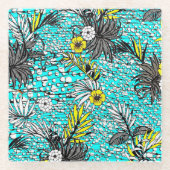 Moderne Abstracte exotische kunst Glazen Onderzetter (Voorkant)