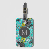 Moderne Abstracte exotische tekenmonogram Bagagelabel (Voorkant (verticaal))