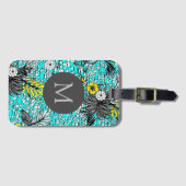 Moderne Abstracte exotische tekenmonogram Bagagelabel (Voorkant (horizontaal))