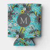 Moderne Abstracte exotische tekenmonogram Blikjeskoeler (Voorkant)