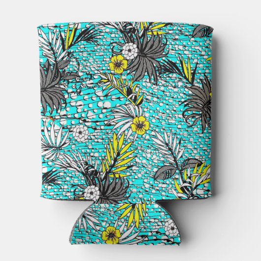 Moderne Abstracte exotische tekenmonogram Blikjeskoeler (Achterkant)