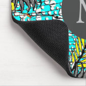 Moderne Abstracte exotische tekenmonogram Muismat (Hoek)