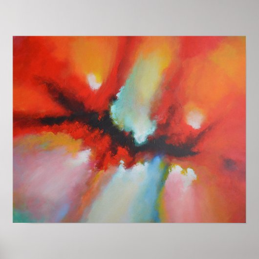 Moderne Abstracte expressionisme Acrlylic Painting Poster (Voorkant)
