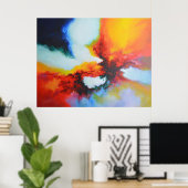 Moderne Abstracte expressionisme Acrlylic Painting Poster (Thuiskantoor)