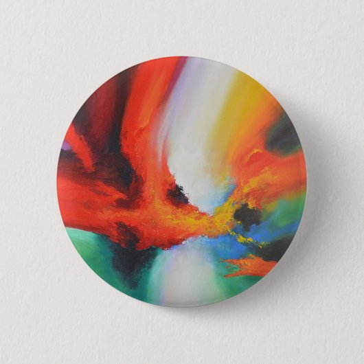 Moderne Abstracte expressionisme Acrlylic Painting Ronde Button 5,7 Cm (Voorkant)