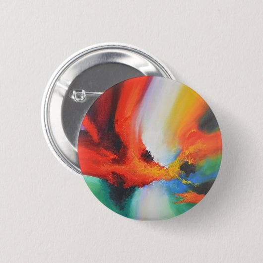 Moderne Abstracte expressionisme Acrlylic Painting Ronde Button 5,7 Cm (Voorkant /achterkant)