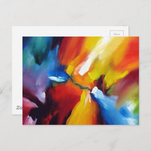 Moderne Abstracte expressionisme Het schilderen Sj Briefkaart (Voorkant / Achterkant)