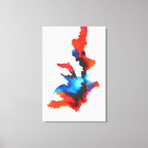 Moderne Abstracte expressionist zwart-wit Canvas Afdruk