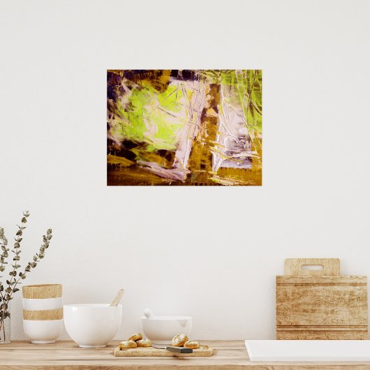 Moderne Abstracte expressionistische Poster afdruk (Keuken)