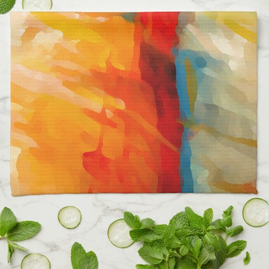 Moderne Abstracte expressionistische schilderijen Theedoek (Gevouwen)