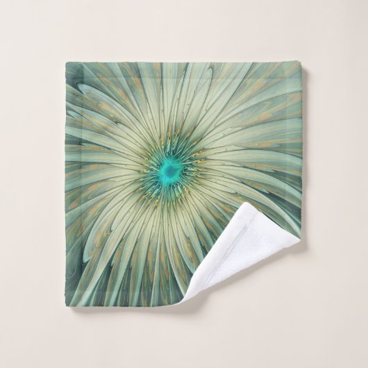 Moderne Abstracte Fantasy Flower Fractal Art Bad Handdoek (Wasdoekje)