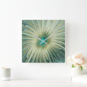 Moderne, Abstracte Fantasy Flower Fractal Art Vierkante Klok (Huis)