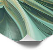 Moderne Abstracte Fantasy Flower Turquoise Wheat Perfect Poster (Hoek)
