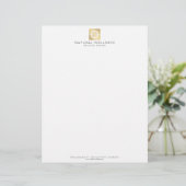 Moderne Abstracte Faux Gold Floral Logo Wellness Persoonlijk Briefhoofd (Staand voorkant)