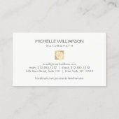 Moderne Abstracte Faux Gold Floral Logo Wellness Visitekaartje (Achterkant)