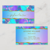Moderne Abstracte Faux Holografisch Visitekaartje (Voorkant / Achterkant)