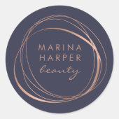 Moderne Abstracte Faux Roos Gold Logo Ronde Sticker (Voorkant)