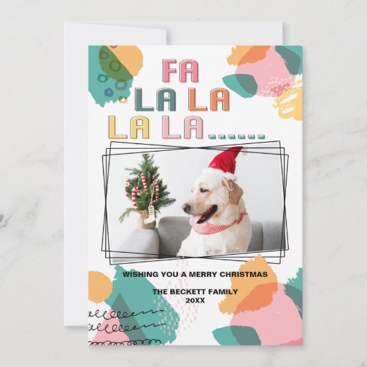 Moderne Abstracte feestdag foto Bedankkaart (Voorkant)