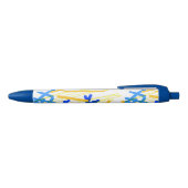 Moderne Abstracte Feestelijke Verfspatten Blauwe Inkt Pen (Bovenkant)