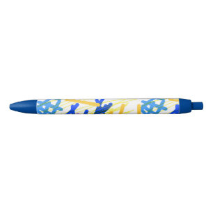 Moderne Abstracte Feestelijke Verfspatten Blauwe Inkt Pen