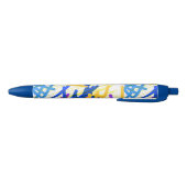 Moderne Abstracte Feestelijke Verfspatten Blauwe Inkt Pen (Bodem)