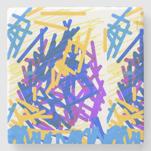 Moderne Abstracte Feestelijke Verfspatten Stenen Onderzetter (Voorkant)