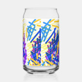 Moderne Abstracte feestelijke verfsplash Blikvorm Glas (Rechts)