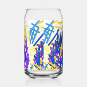 Moderne Abstracte feestelijke verfsplash Blikvorm Glas (Links)